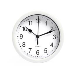 OHS Small Round Vintage Decor Home Office Wall Clock, 14cm - White