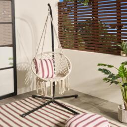OHS Hanging Macrame Hammock Swing Chair - Cream Cream