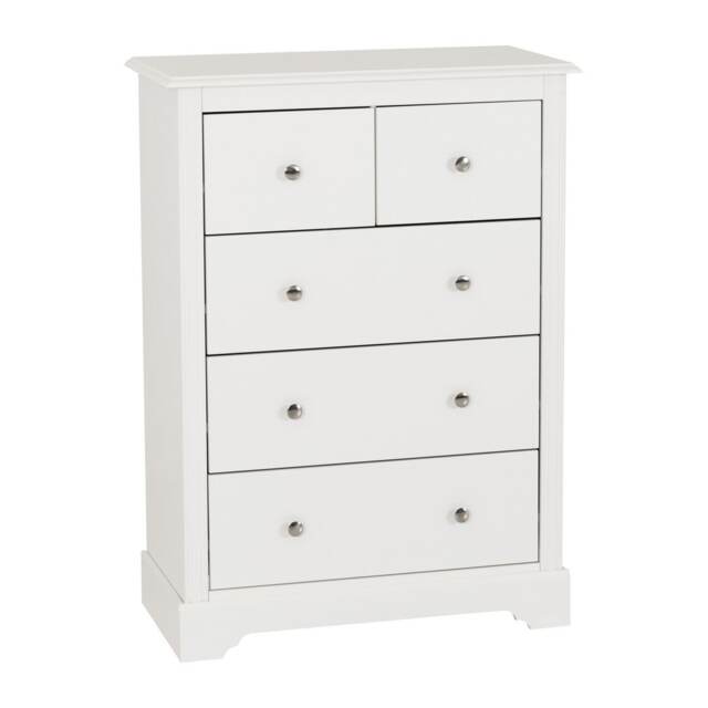 Stratford 3+2 Drawer Chest - L40 x W80 x H110 cm - White