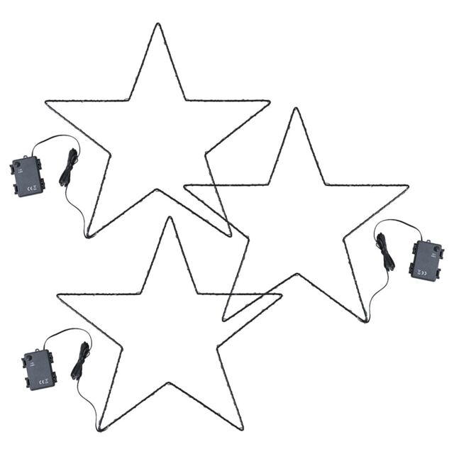 ValueLights IP44 Small Black Outdoor Warm White Star Light Black