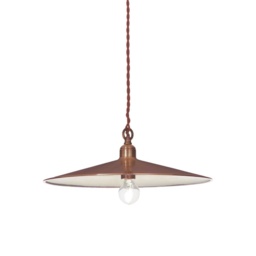 Cantina 1 Light Large Dome Ceiling Pendant Copper, E27