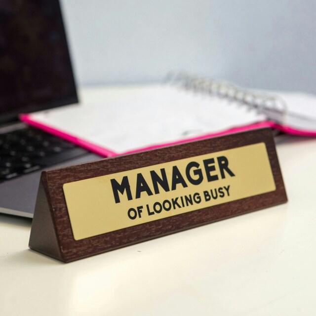 Boxer Gifts Wooden Desk Sign Manager