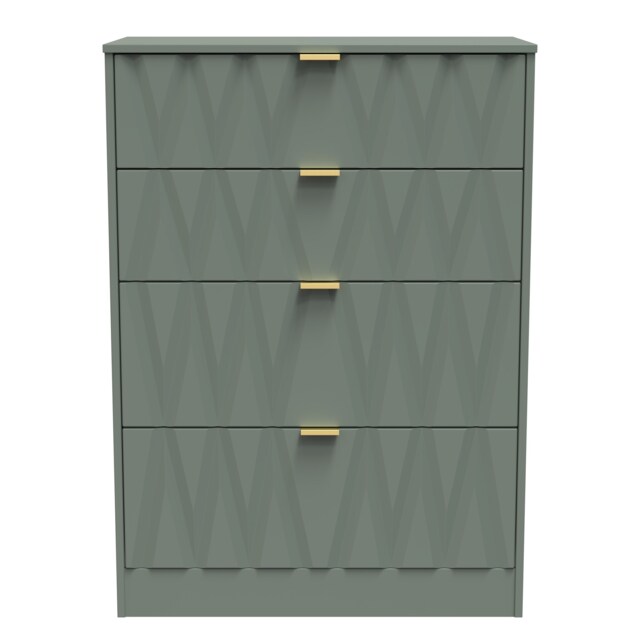 Washington 4 Drawer Deep Chest of Drawers in Reed Green (Ready Assembled) Green Reed Green