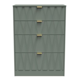 Washington 4 Drawer Deep Chest of Drawers in Reed Green (Ready Assembled) Green Reed Green
