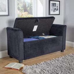 Verona Window Storage Seat Bench Stool Ottoman Deep Button Detail Lift Up Lid