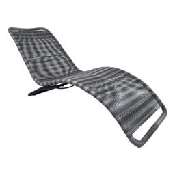 Charles Bentley Zanzibar Rattan Garden Sun Lounger Bed - Grey
