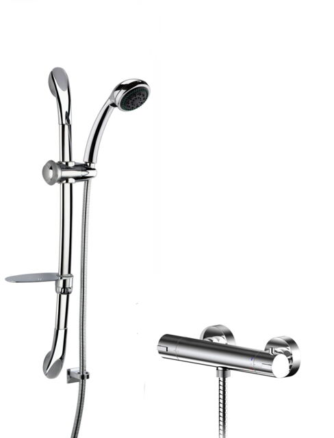 Balterley Contemporary Bar Mixer Shower Set Thermostatic Round - Bar Valve - BIN503