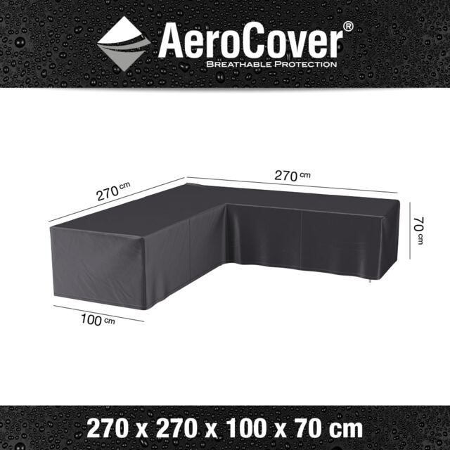 Platinum AeroCover L-Shape Outdoor Sofa Waterproof and Breathable Ripstop Polyester Cover W270 x D270 x H70 cm