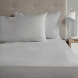 Percale Housewife Pillowcase Pair Silver Grey Standard 2