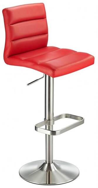 Swank Adjustable Bar Stool Red Silver