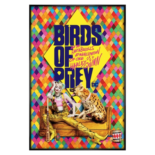 Gloss Black Framed Birds Of Prey (Harley's Hyena) Maxi Poster Multi