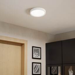 EGLO Basic Idun-E Plastic LED Flush Ceiling Light, White Black