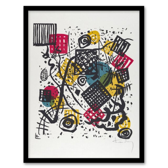 "Small Worlds V Abstract Painting Kandinsky Framed Wall Art Print 12X16"""