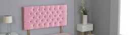 "Pink Crush Velvet Chesterfield Crystal Button Headboard Pink 2FT6 Small Single 20""inch Headboard"