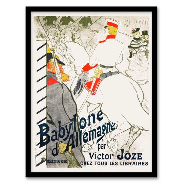 Toulouse Lautrec Framed Wall Art The German Babylon Novel Advert Home Décor