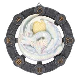 Anne Stokes Ostara Resin Dragon Plaque - White/Grey - One Size
