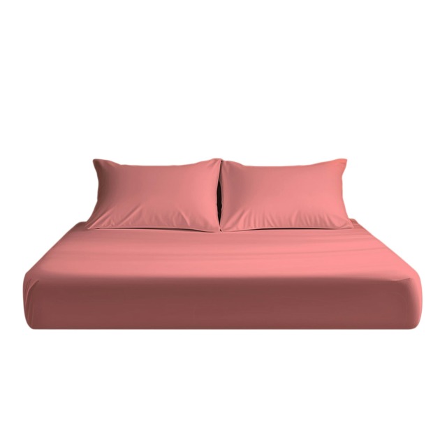 Microfibre Soft Touch Fitted Sheet 25cm Skirt Plain Dyed Bed Linen Pink Pink Double