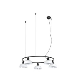 Tatawin Small Pendant Ceiling Light Black, Gloss White 5x E27