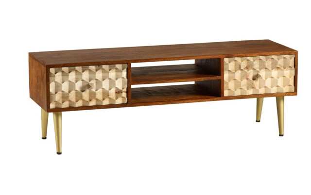 Camille Retro Large Plasma TV Unit Brown 1