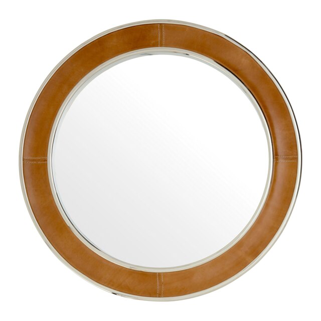 Orsina Tan Genuine Leather Wall Mirror
