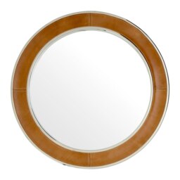 Orsina Tan Genuine Leather Wall Mirror
