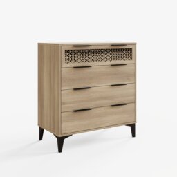 Ezra 4 Drawer Chest Brown Oak