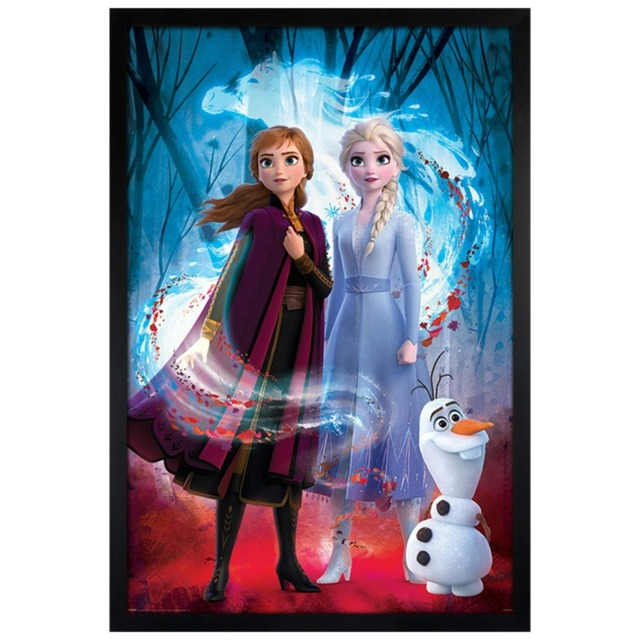 Black Wooden Framed Frozen 2 (Guided Spirit) Maxi Poster Multi