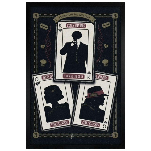 Black Wooden Framed Peaky Blinders Cards Maxi Poster Multi