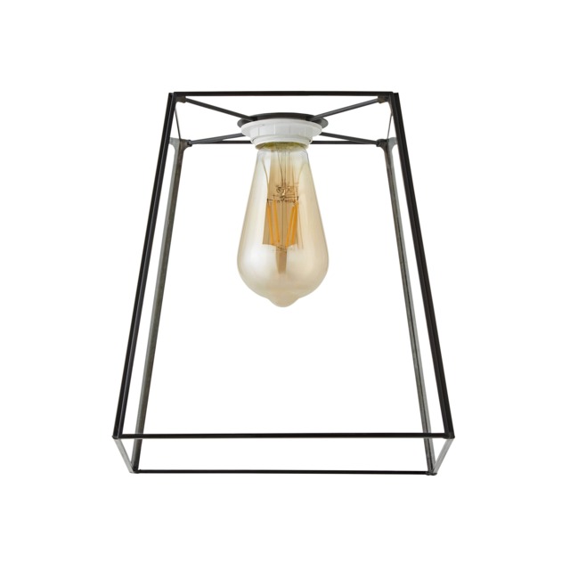 ValueLights Susie Pair of Glass Pendant Lantern Black Shades and Bulbs