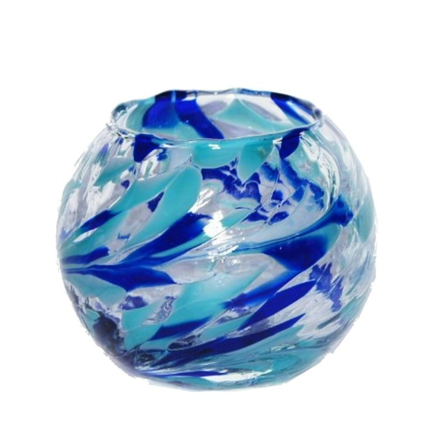 Milford Collection Tealight Holder April Birthstone Friendship Nightlight Aquamarine Large