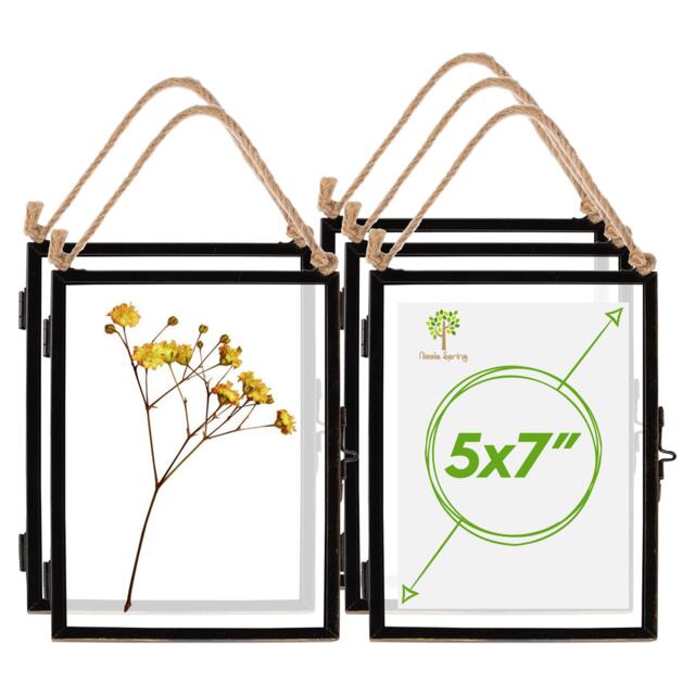 "Nicola Spring Hanging Metal Photo Frames - 5"" x 7"" - Black - Pack of 5 Black Black One Size"