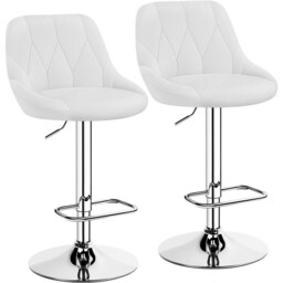 Yaheetech Set of 2 Faux Leather Swivel Bar Stools