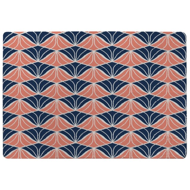 Navy & Pink Geometric Shells Rug Multi