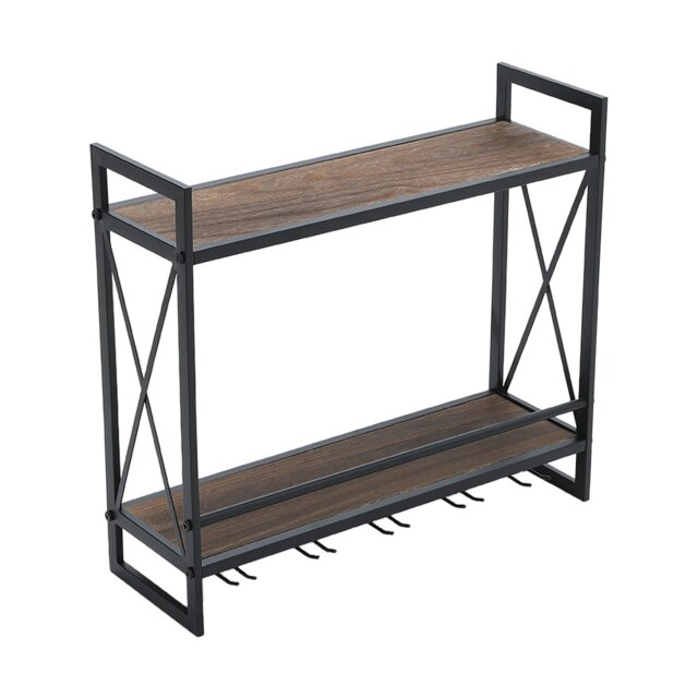 Living and Home Hanging Wine Glass Rack with 5 Hooks