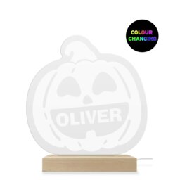 Personalised Pumpkin Wooden LED Light