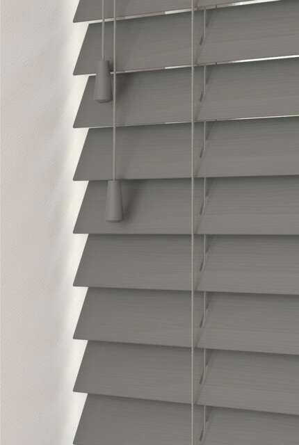 Faux Wooden Venetian Blind, Tape 60cm x 120cm Grey Dark Grey