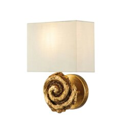 Swirl Wall Lamp with Shade, Gold Leaf