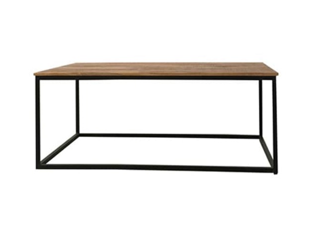 Industrial Coffee Table - Mango Wood/Iron - L60 x W110 x H45 cm - PP Sawn Finish Brown