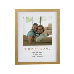 Personalised Square Photo Upload Oak Poster Frame Brown One Size