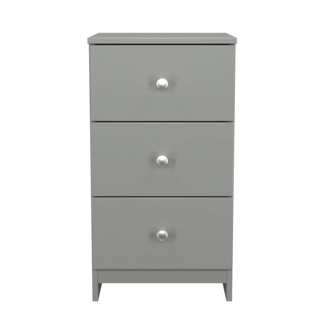 Heydon 3 Drawer Bedside Cabinet in Uniform Grey & Dusk Grey (Ready Assembled) Grey Uniform Grey & Dusk Grey