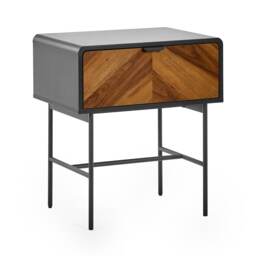 Strathmore 1 Drawer Lamp Table in Black and Natural