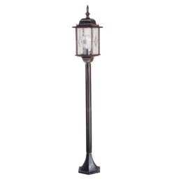 Wexford 1 Light Outdoor Bollard Lantern Black Silver IP43, E27