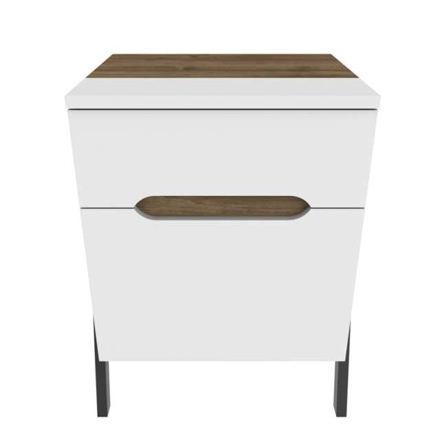 Decorotika Neva Nightstand with Drawer and Cabinet - 45 cm W x 64 cm H x 38 cm D