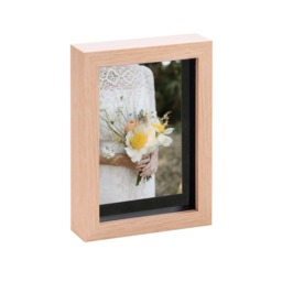 "Nicola Spring 5 x 7"" Photo Frame - Light Wood/Black Mount - 3D Photo Frame Picture Frame Box Portrait Display Case (20 x 15cm)"