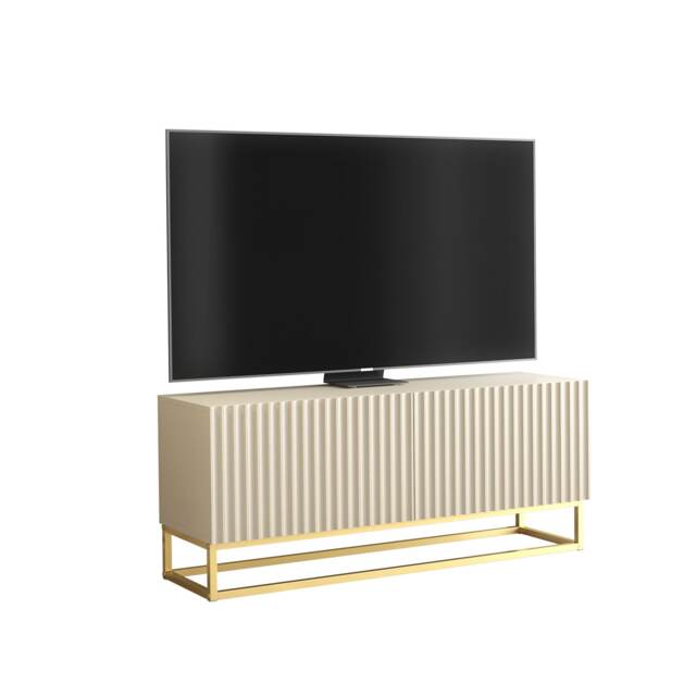 TV Unit TV Stand Cashmere Gold Fluted Sideboard Media Console Storage Cabinet 100cm