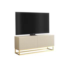 TV Unit TV Stand Cashmere Gold Fluted Sideboard Media Console Storage Cabinet 100cm
