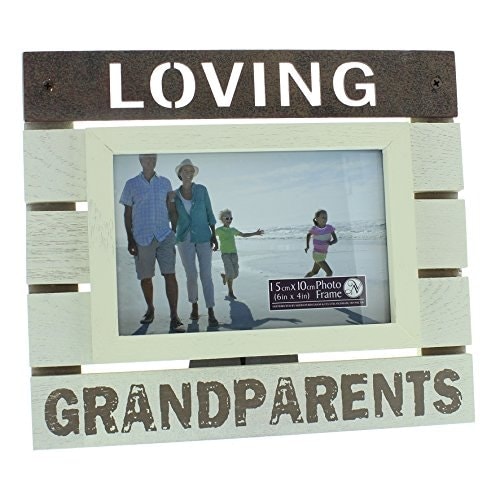 "Loving Grandparents Wooden Panel Photo Frame 6"" x 4"" Christmas All Occasion New Gift"