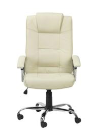 Houston office chair with high back in leather cream