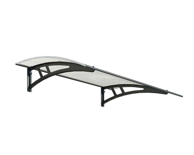 Patio Cover Calisto Door Awning Canopy 1350 Twinwall - Polycarbonate - L136 x W95 x H24.5 cm - Grey Grey