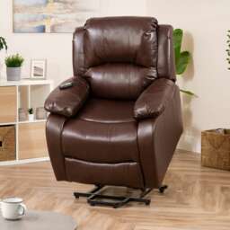 Northfield Dual Motor Massage Heat Riser Recliner Chair - Brown